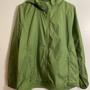 LL BEAN green rain style jacket size large